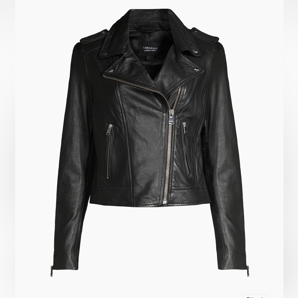 LAMARQUE Women's Sleek Black Leather Jacket
